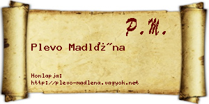 Plevo Madléna névjegykártya
